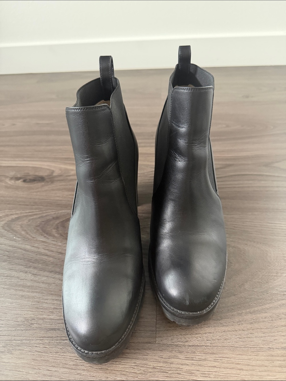 Christian Louboutin Black Leather Chelsea Ankle Boots